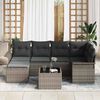 vidaXL Set Divano da Giardino 7 pcs Grigio polyrattan