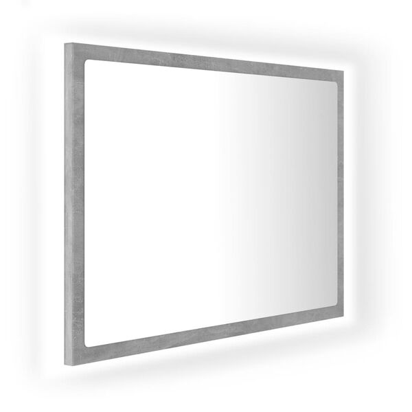 vidaXL Specchio da Bagno a LED Grigio 60x8,5x37 cm in Acrilico