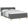 vidaXL Letto a molle con testiera Grigio scuro 140 x 190 cm Tessuto