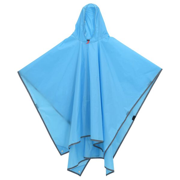 vidaXL Poncho Antipioggia con Cappuccio Design 2 in 1 Blu 223x145 cm