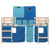 vidaXL Letto a Soppalco con Tunnel Bambini Blu 80x200cm Massello Pino
