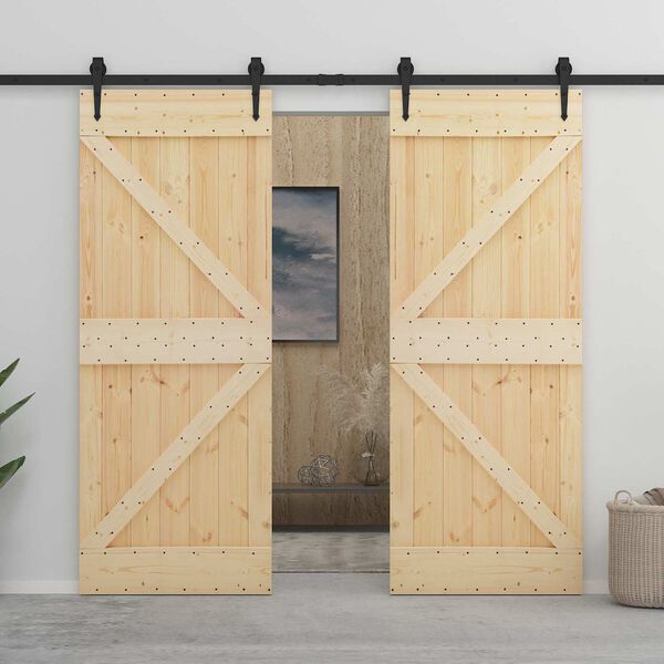 vidaXL Porta NARVIK Naturale 90 x 210 cm Legno di pino solido