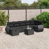 vidaXL Set Divani da Giardino con Cuscini 8 pz Nero in Polyrattan