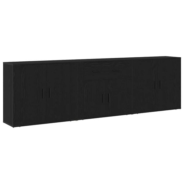 vidaXL Credenza Rovere Nero 240 x 33 x 70 cm Legno multistrato