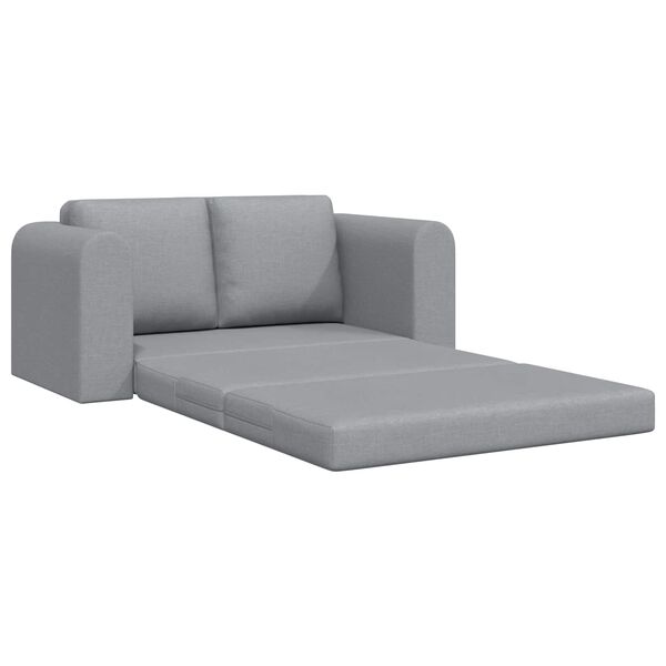 vidaXL Divano letto 60cm Grigio chiaro Tessuto