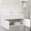 vidaXL Mobile Bagno con Lavabo Integrato Bianco in Legno Multistrato