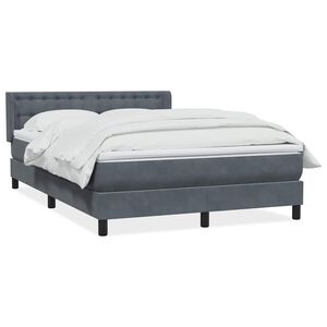 vidaXL Giroletto a Molle con Materasso Grigio Scuro 140x220 cm Velluto