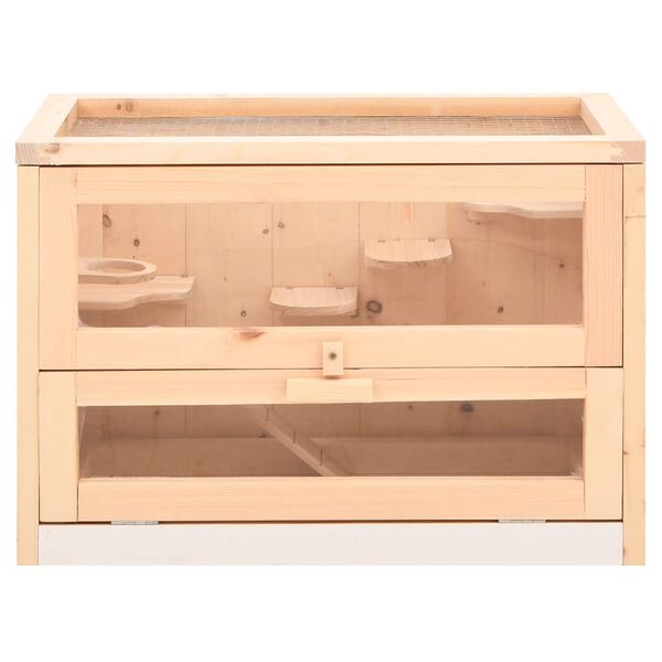 vidaXL Gabbia per Criceti 60x35,5x42 cm in Legno Massello di Abete