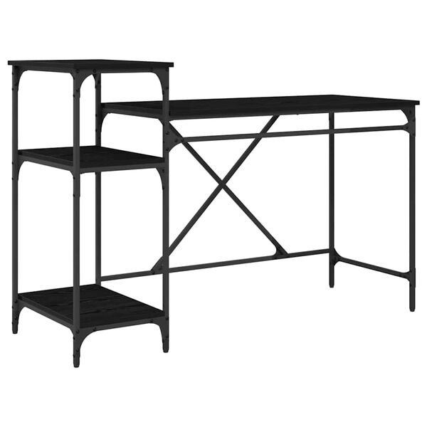 vidaXL Scrivania Rovere Nero 135 x 50 x 90 cm Legno multistrato