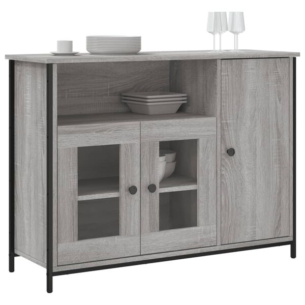 vidaXL Credenza Grigio Sonoma 100x35x75 cm in Legno Multistrato