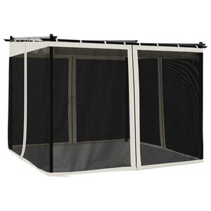 vidaXL Gazebo con Pareti in Rete Crema 3x3 m in Acciaio