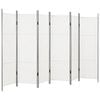 vidaXL Paravento a 6 Pannelli Bianco 300x180 cm