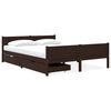vidaXL Giroletto 2 Cassetti Marrone Scuro 160x200 Legno Massello Pino