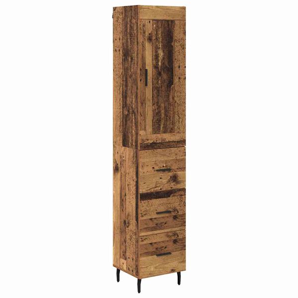 vidaXL Credenza Legno vecchio 34,5 x 34 x 180 cm Legno multistrato