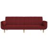 vidaXL Divano Letto 2 Posti con Pouf e Due Cuscini Rosso Vino Tessuto