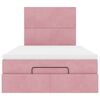 vidaXL Struttura Letto Pouf con Materassi Rosa 120x190 cm Velluto