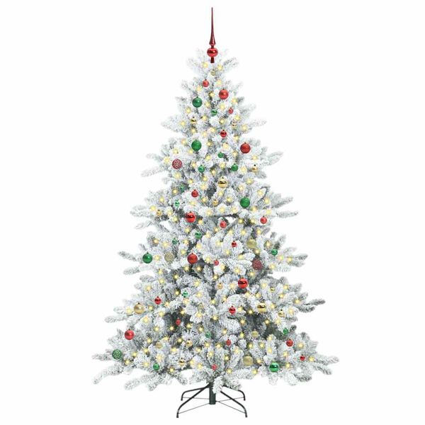 vidaXL Albero di Natale Artificiale con Rami Pieghevoli Bianco 210 cm