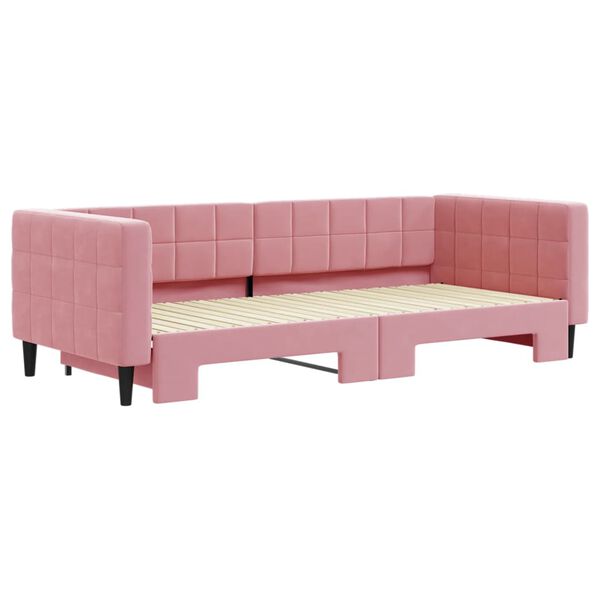 vidaXL Divano Letto con Letto Estraibile Rosa 90x200 cm in Velluto