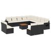 vidaXL Set Divani da Giardino 14pz con Cuscini in Polyrattan Nero