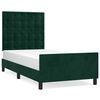 vidaXL Giroletto senza Materasso Verde Scuro 90x200 cm in Velluto