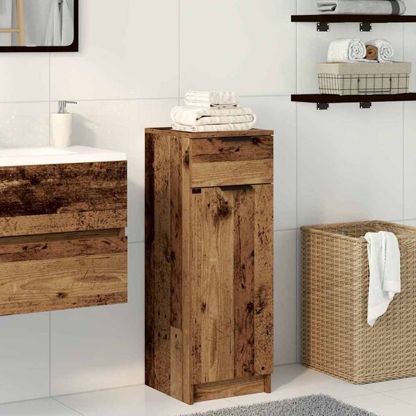 vidaXL Mobile da Bagno Legno vecchio 32 x 34 x 90 cm Legno multistrato