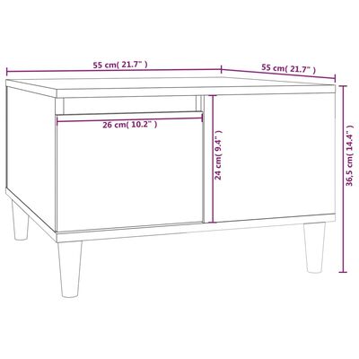 vidaXL Tavolino da Salotto Rovere Marrone 55x55x36,5 cm in Multistrato