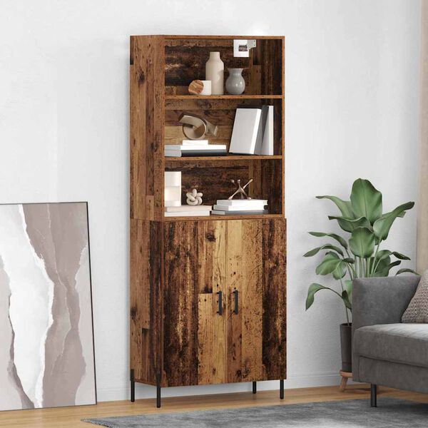 vidaXL Credenza Legno vecchio 69,5 x 32,5 x 180 cm Legno multistrato