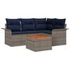 vidaXL Set Divano da Giardino 5 pz 4-Numero di posti Grigio e Blu Navy