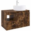 vidaXL Set di mobili per il bagno 2 pz Rovere Fumo