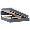 vidaXL Letto con contenitore LED e materasso Grigio Scuro 160 x 200 cm