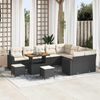 vidaXL Set Divano da Giardino 12 pcs Nero polyrattan