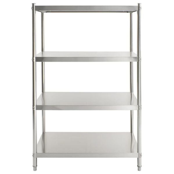 vidaXL Scaffale da Cucina a 4 Livelli 100x50x155 cm in Acciaio Inox