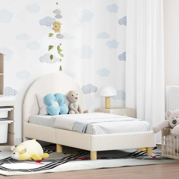 vidaXL Struttura letto per bambini con testata Crema 70 x 140 cm
