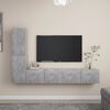 vidaXL Set di Mobili Porta TV 4 pz Grigio Cemento in Legno Multistrato