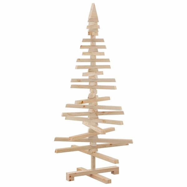 vidaXL Albero di Natale Decorativo in Legno 120 cm Legno Massello Pino