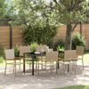vidaXL Set da Pranzo per Giardino con cuscino 7 pcs Beige polyrattan