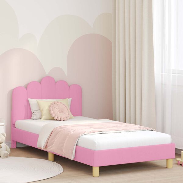 vidaXL Struttura letto per bambini con testata Rosa 90 x 190 cm