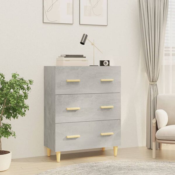 vidaXL Credenza Grigio Cemento 70x34x90 cm in Legno Multistrato