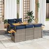 vidaXL Set Divano da Giardino 6 pz con Cuscini Grigio in Polyrattan