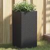 vidaXL Fioriera da Giardino Nero 30x30x60 cm in Polyrattan