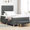 vidaXL Letto a molle con materasso Grigio scuro 120 x 200 cm Tessuto