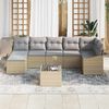 vidaXL Set Divano da Giardino 8 pcs Beige e Grigio Chiaro polyrattan