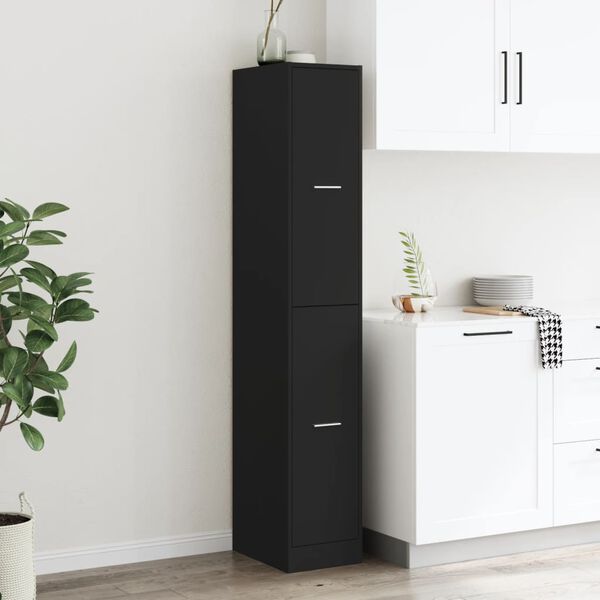 vidaXL Armadietto da Farmacia Nero 30x41x174,5 cm in Truciolato