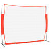vidaXL Rete Baseball Rossa e Nera 369x107x271 cm Acciaio e Poliestere