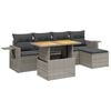 vidaXL Set Divano da Giardino 6 pz con Cuscini Grigio in Polyrattan