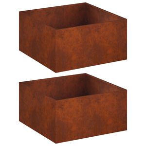vidaXL Vaso da giardino 2 pz Ruggine 60 x 60 x 40 cm Acciaio Corten