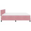 vidaXL Letto a molle con materasso Rosa 200 x 200 cm Velluto