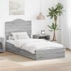 vidaXL Letto con Contenitore con testiera Grigio Sonoma 90 x 200 cm