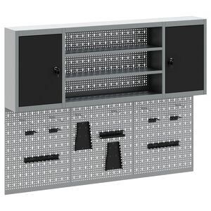 vidaXL Set di armadi per attrezzi con lo scaffale 6 pz Nero