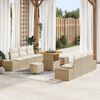 vidaXL Set Divano da Giardino con cuscino 9 pcs Beige Poly Rattan